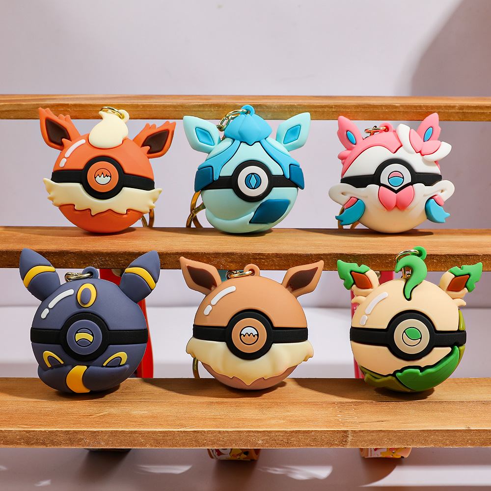 Pokeball Cosplay Prop - 6 szt. Breloczek Pikachu z kreskówki,