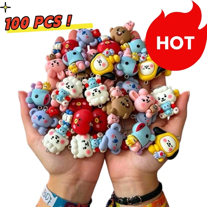 Cosplay Prop Diy - 7 szt. BT21 Żywiczne Charmsy z