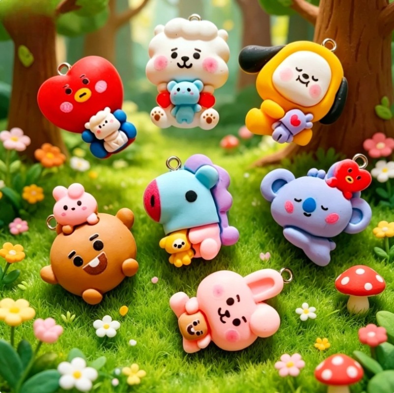 7 szt. BT21 Żywiczne Charmsy z – Cosplay Prop Diy recenzja i cena