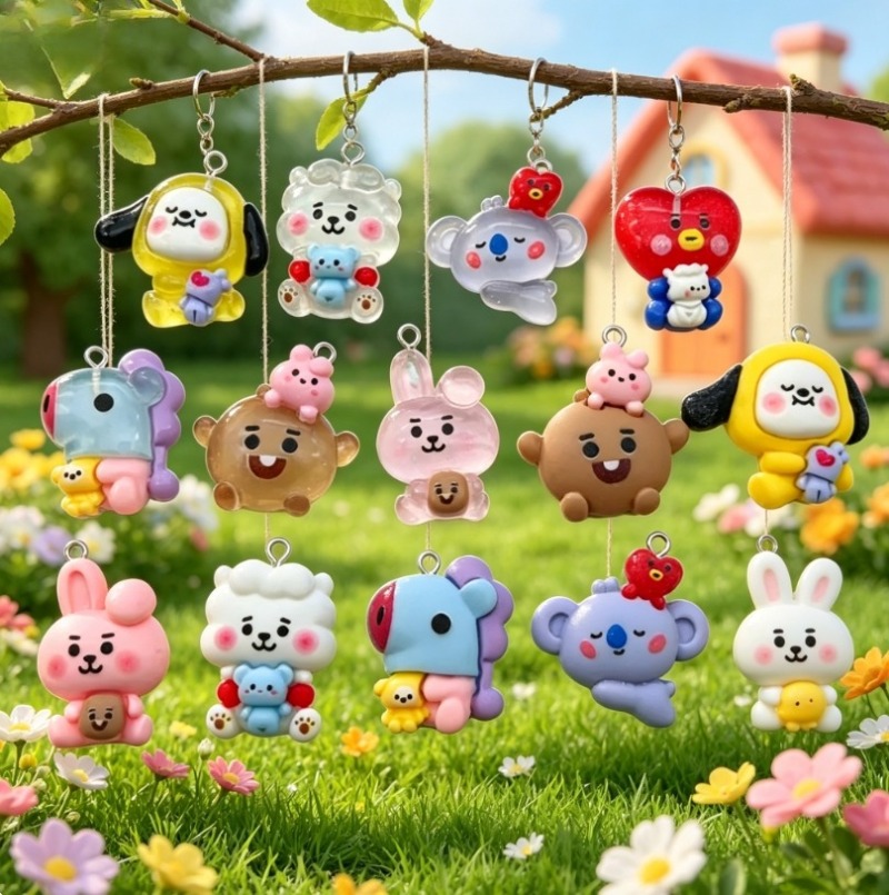 7 szt. BT21 Żywiczne Charmsy z – Cosplay Prop Diy recenzja i cena